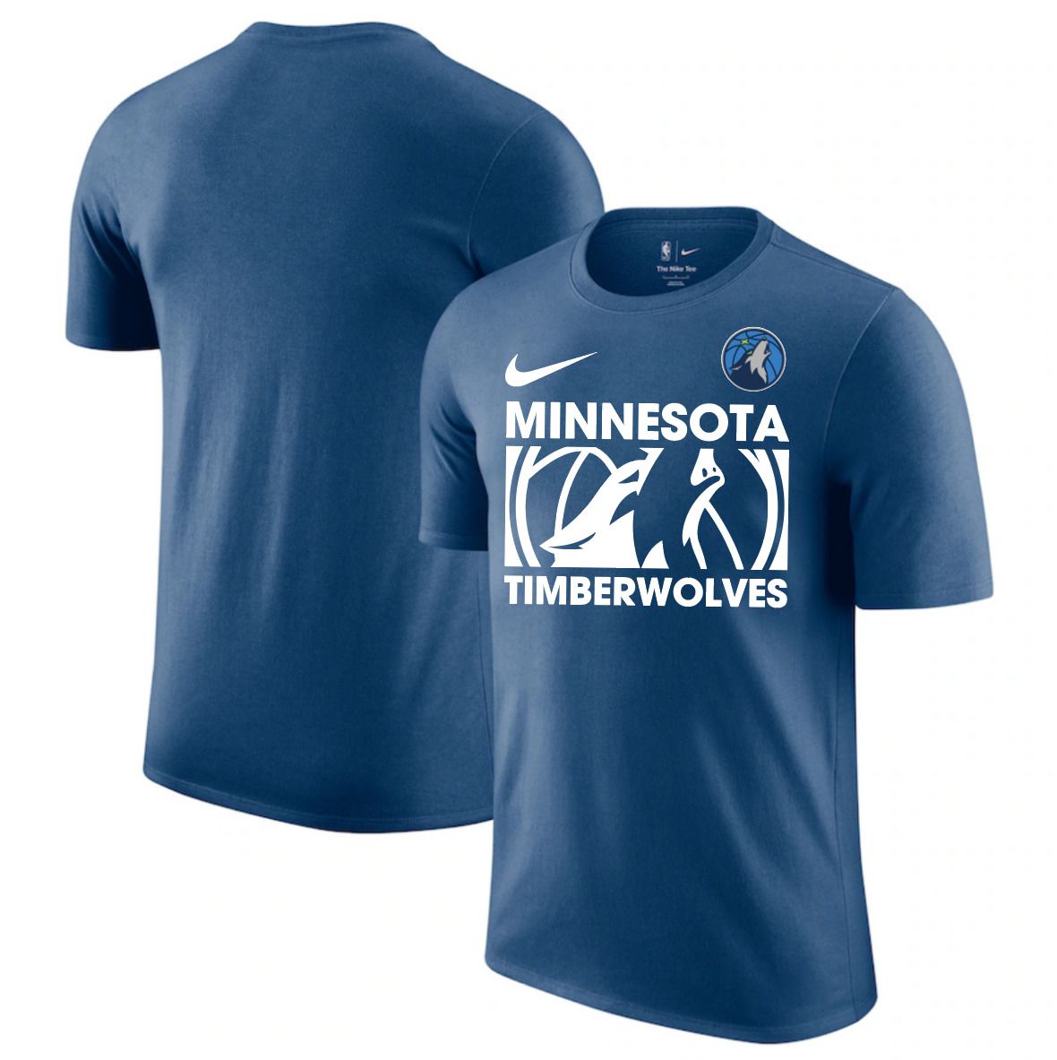 Men 2025 NBA Minnesota Timberwolves Blue Nike T shirts style 1->nba t-shirts->Sports Accessory